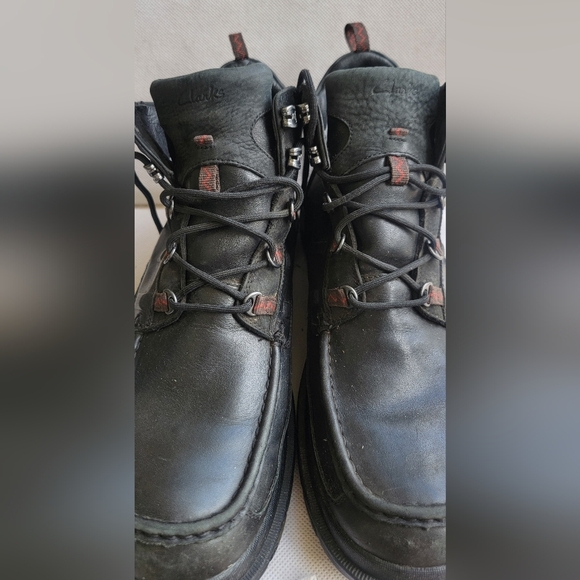 MEN'S CLARKS BLACK LEATHER GORE-TEX SHOE BOOTS (sz 12m) - Picture 7 of 7